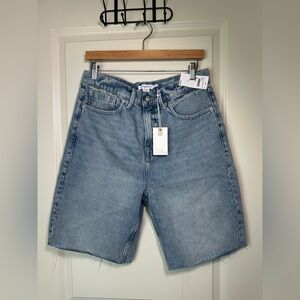 Good American High-Waist Light Blue Denim Good Standard Bermuda Shorts 6